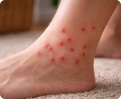 Flea bites on ankle causing itchy red skin irritation, Common Flea Problems We Deal With​ image